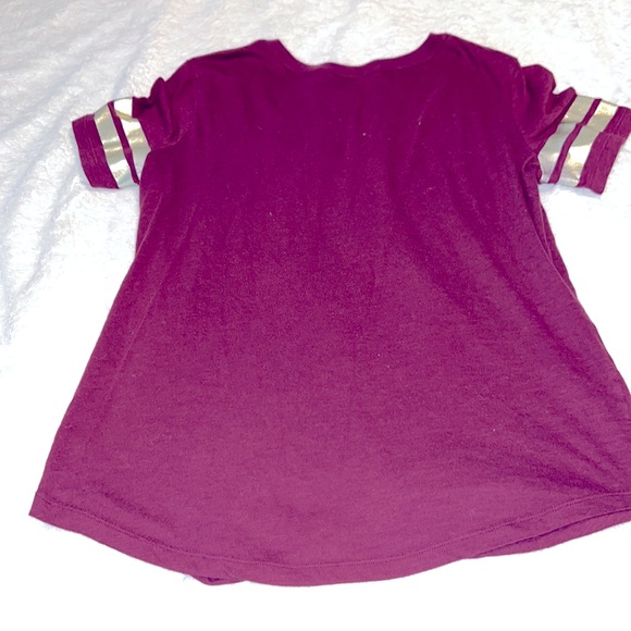 PINK Victoria’s Secret Sequence tshirt ❣️ color burgundy, Size Small. - Picture 5 of 7